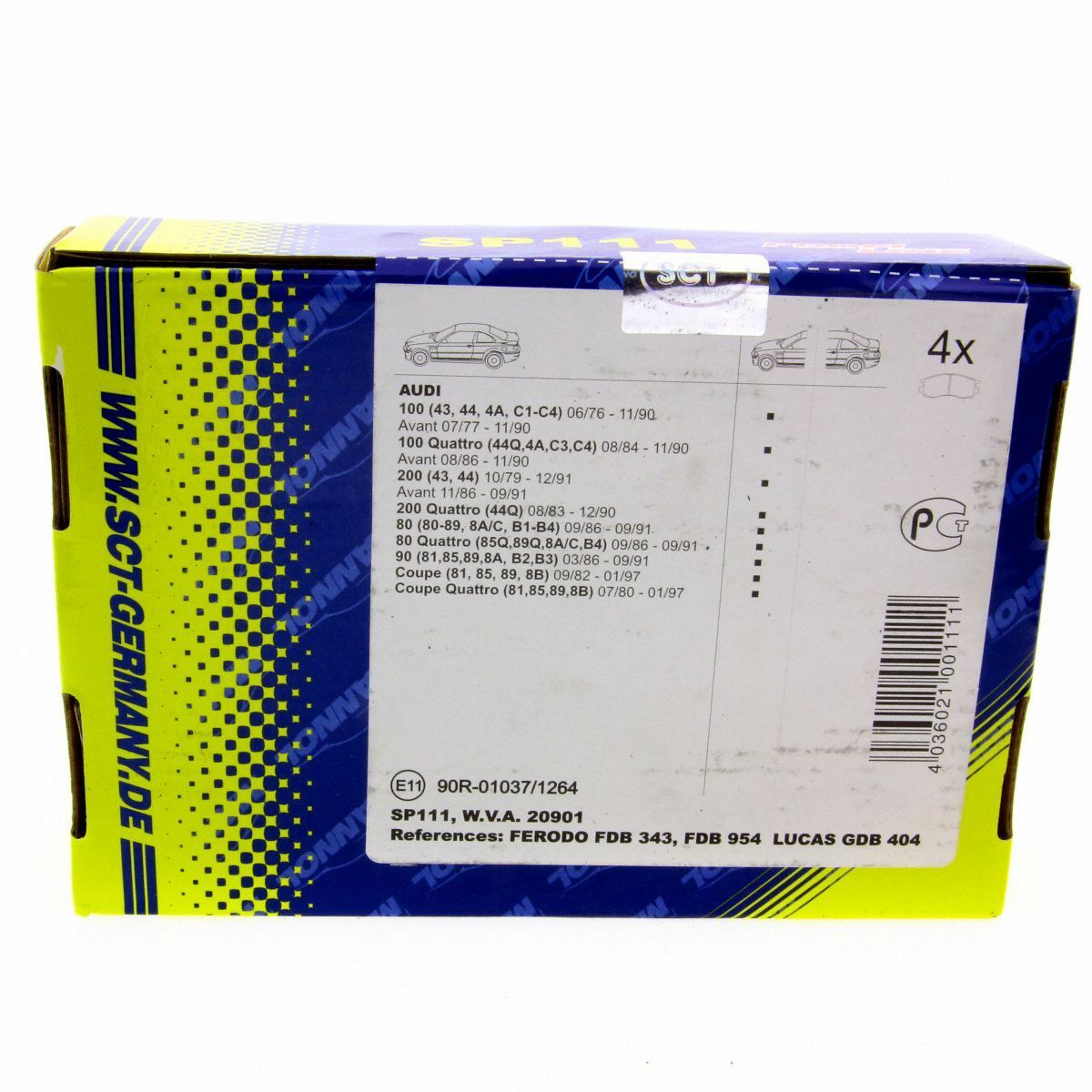 *** SCT Bremsbeläge SP 111 PR Bremsklötze Bremsbelagsatz vorne passend für Audi