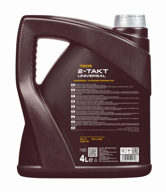 8 Liter (2x4) MANNOL 2-Takt Universal 7205 API TC JASO FB ISO L-EGD Motorradöl