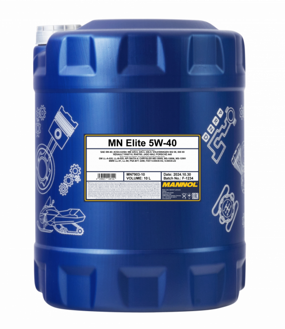 10 Liter MANNOL Elite 5W-40 SN/CH-4 Motoröl A3/B4 MB229.5 approved VAG 505.00 passend für BMW