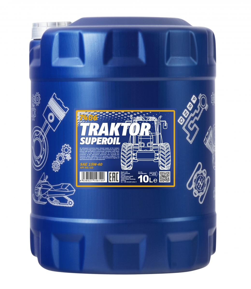 10 Liter MANNOL TRAKTOR SUPEROIL 15W-40 Motoröl Traktoröl API SG CD