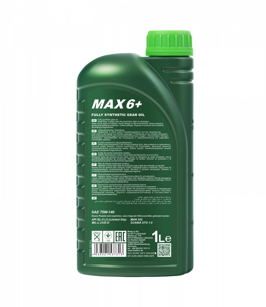 3 Liter FANFARO MAX 6+ 75W-140 GL-5 API GL5 LS Getriebeöl MIL-L-2105 D