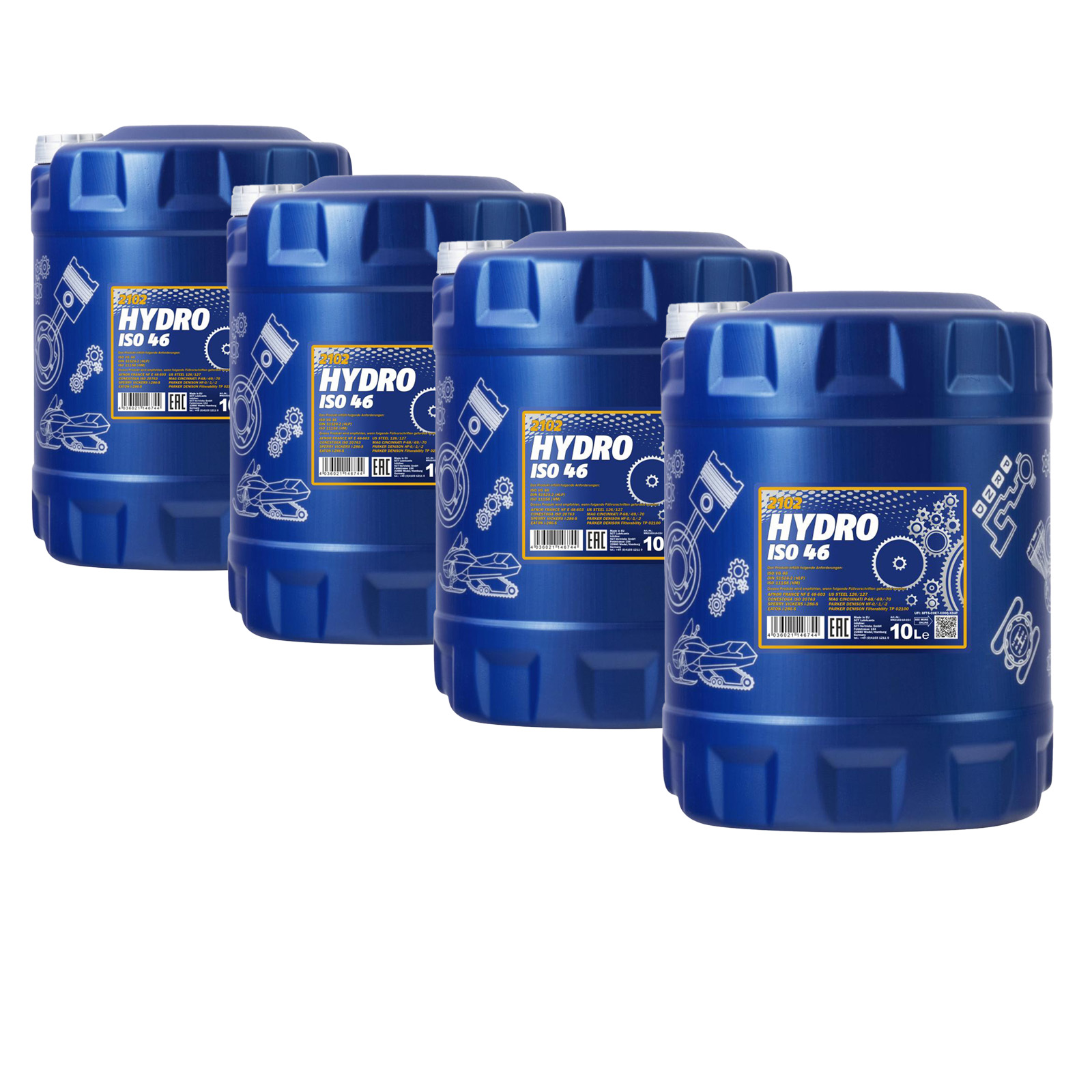 40 Liter (4x10) MANNOL MN2102 HYDRO ISO HLP 46 Hydrauliköl DIN 51524 VDMA 24318 40 Liter (4x10) MANNOL MN2102 HYDRO ISO HLP 46 Hydrauliköl DIN 51524 VDMA 24318