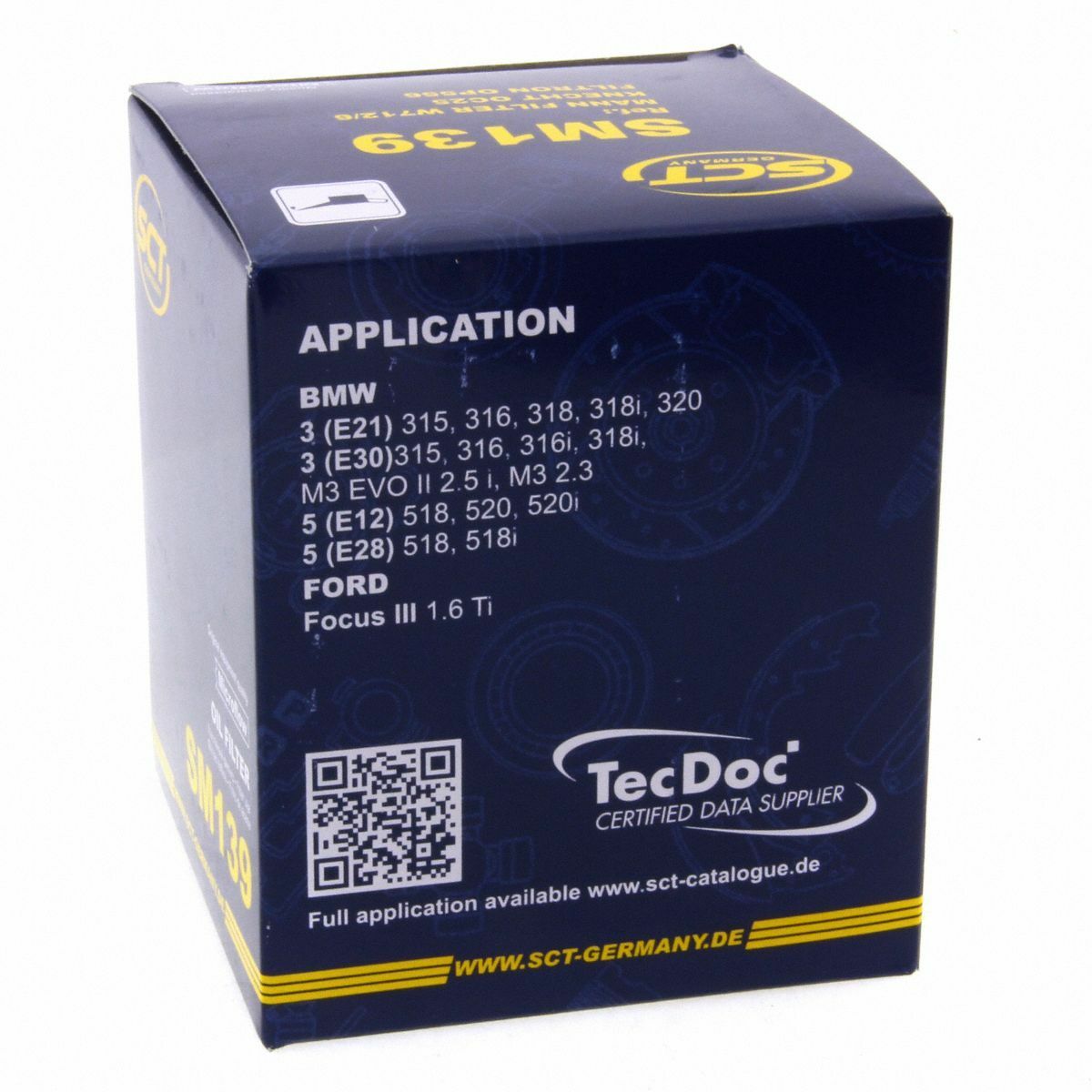 SCT Ölfilter SM139 Filter Motorfilter Servicefilter Anschraubfilter BMW