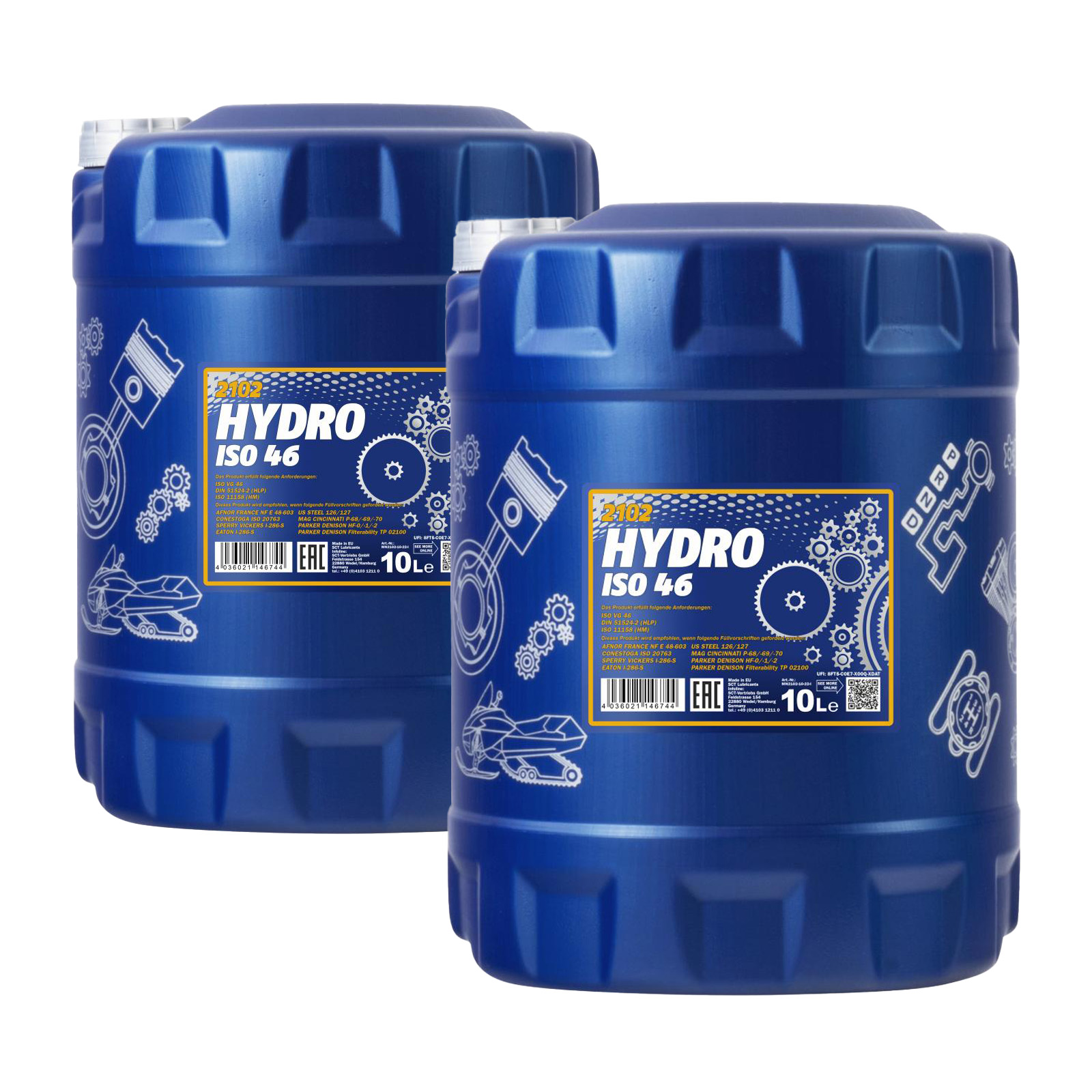 20 Liter (2x10) MANNOL MN2102 HYDRO ISO HLP 46 Hydrauliköl DIN 51524 VDMA 24318