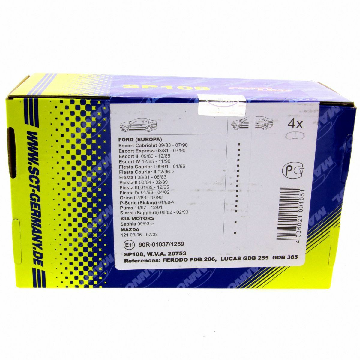 *** SCT Bremsbeläge SP 108 PR Bremsklötze Bremsbelagsatz vorne passend für Ford