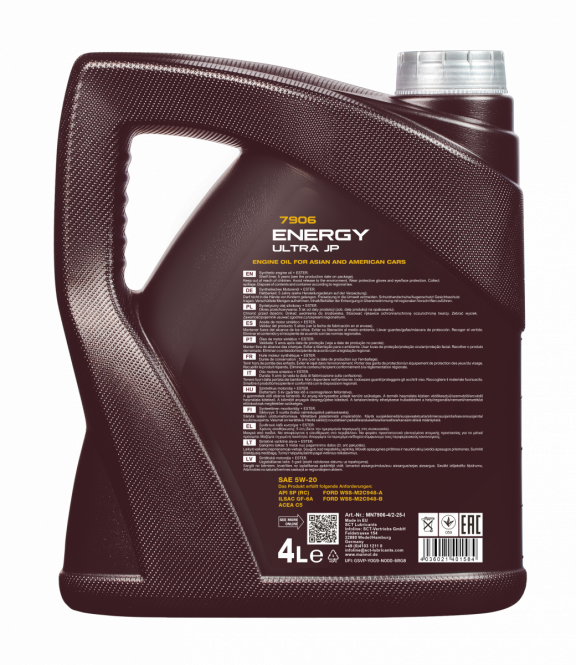 8 Liter (2x4) MANNOL Energy Ultra JP 5W-20 API SP (RC) 7906 Motoröl 8 Liter (2x4) MANNOL Energy Ultra JP 5W-20 API SP (RC) 7906 Motoröl