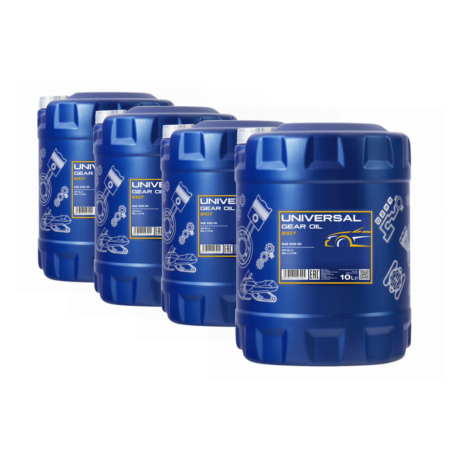 40 Liter (4x10) MANNOL Universal Getriebeöl 80W-90 API GL 4 80W90 Getriebe Öl