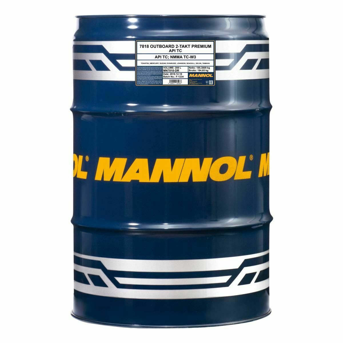 208 Liter MANNOL 7818 Outboard 2-Takt Premium API TD Motoröl 4032021102360