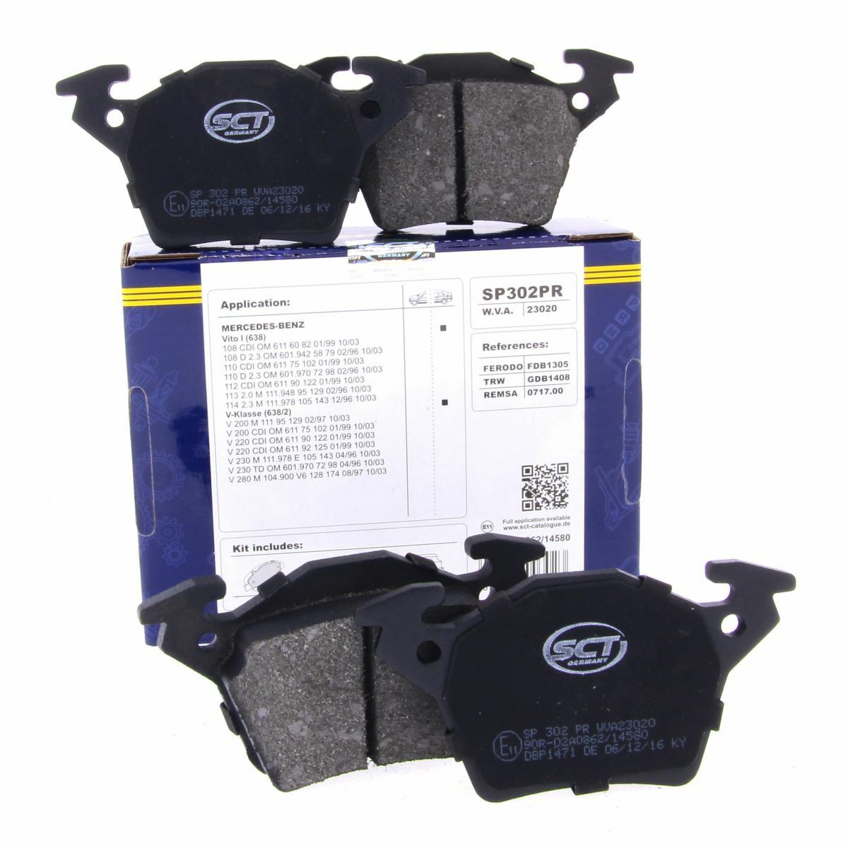 SCT Bremsbeläge SP302PR Bremsklötze Bremsbelagsatz hinten Mercedes Vito
