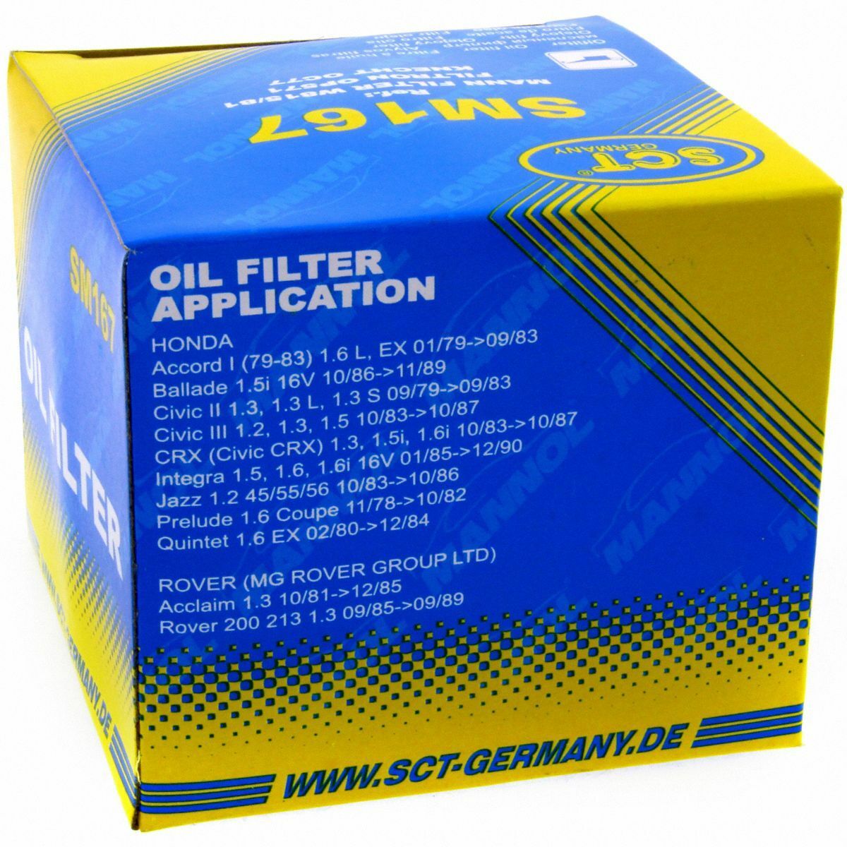 SCT Ölfilter SM167 Filter Motorfilter Servicefilter Anschraubfilter passend für Honda