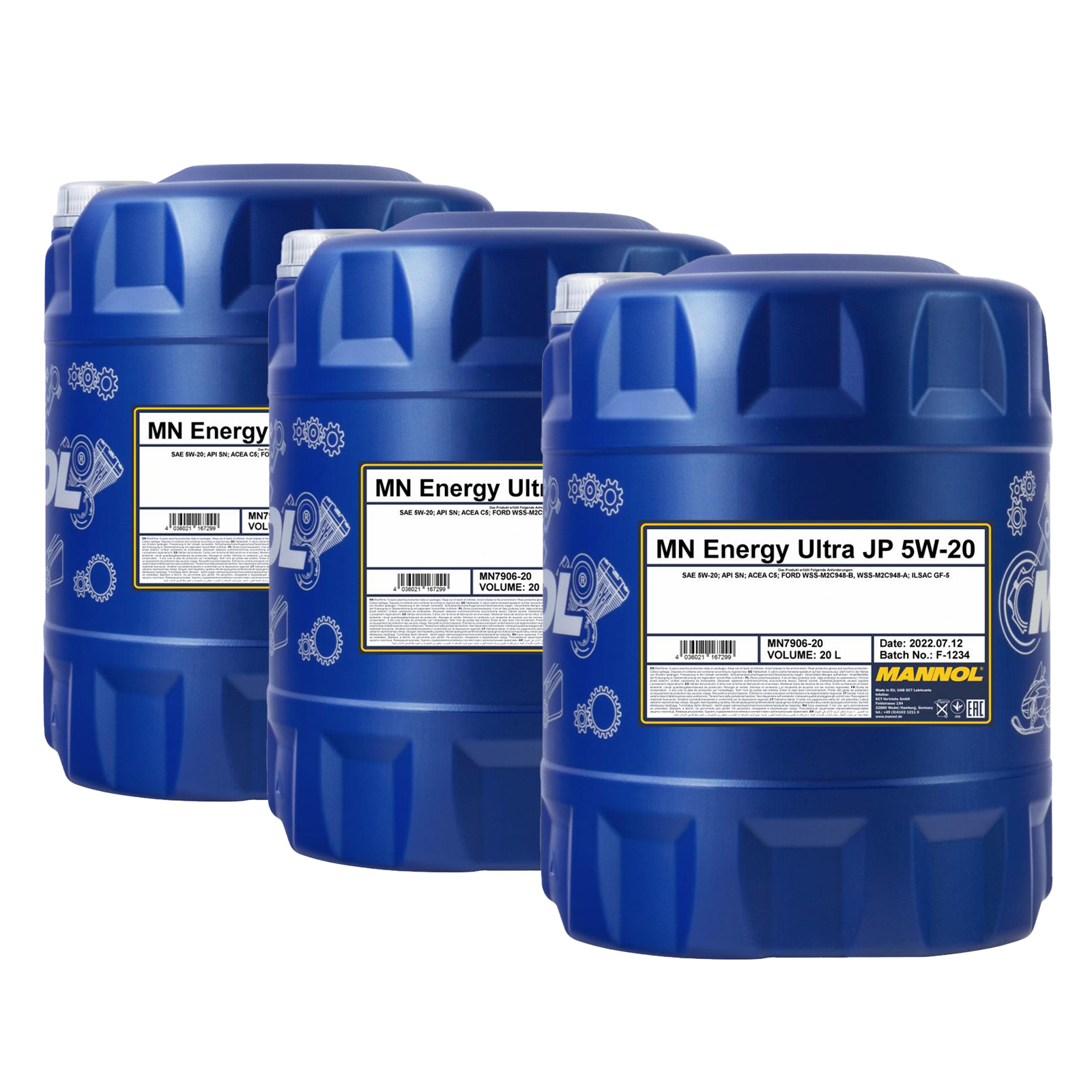 60 Liter (3x20) MANNOL Energy Ultra JP 5W-20 API SP (RC) 7906 Motoröl 60 Liter (3x20) MANNOL Energy Ultra JP 5W-20 API SP (RC) 7906 Motoröl