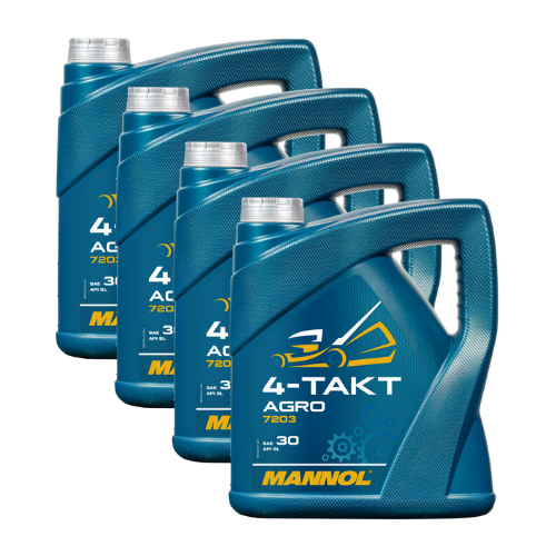 16 Liter (4x4) MANNOL 4-Takt Agro 7203 SAE 30 API SL Motoröl für Gartengeräte 16 Liter (4x4) MANNOL 4-Takt Agro 7203 SAE 30 API SL Motoröl für Gartengeräte