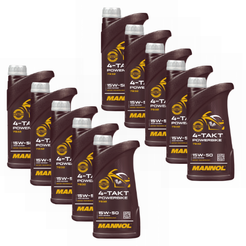 10 Liter (10x1) MANNOL 4-Takt Powerbike 15W-50 7832 Motorradöl JASO MA/MA2