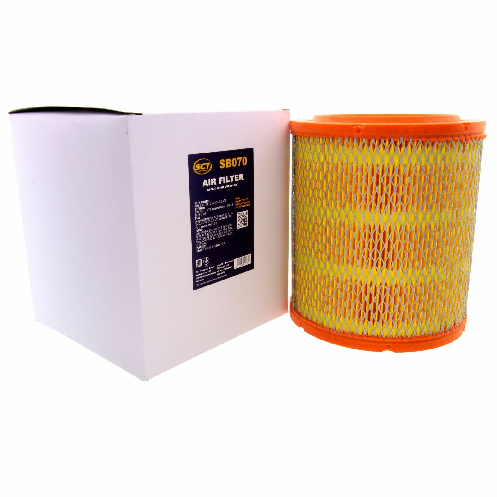 SCT Luftfilter Fahrzeugfilter SB070 Motorfilter Servicefilter passend für Citroën Fiat Peugeot