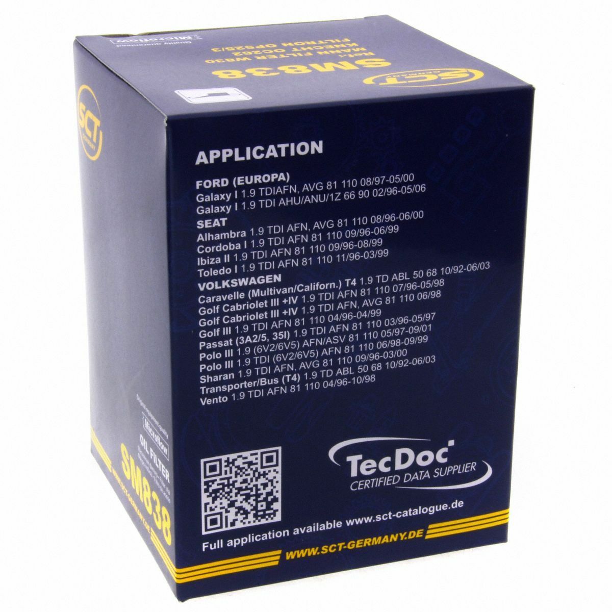 SCT Ölfilter SM838 Filter Motorfilter Servicefilter Anschraubfilter Seat VW