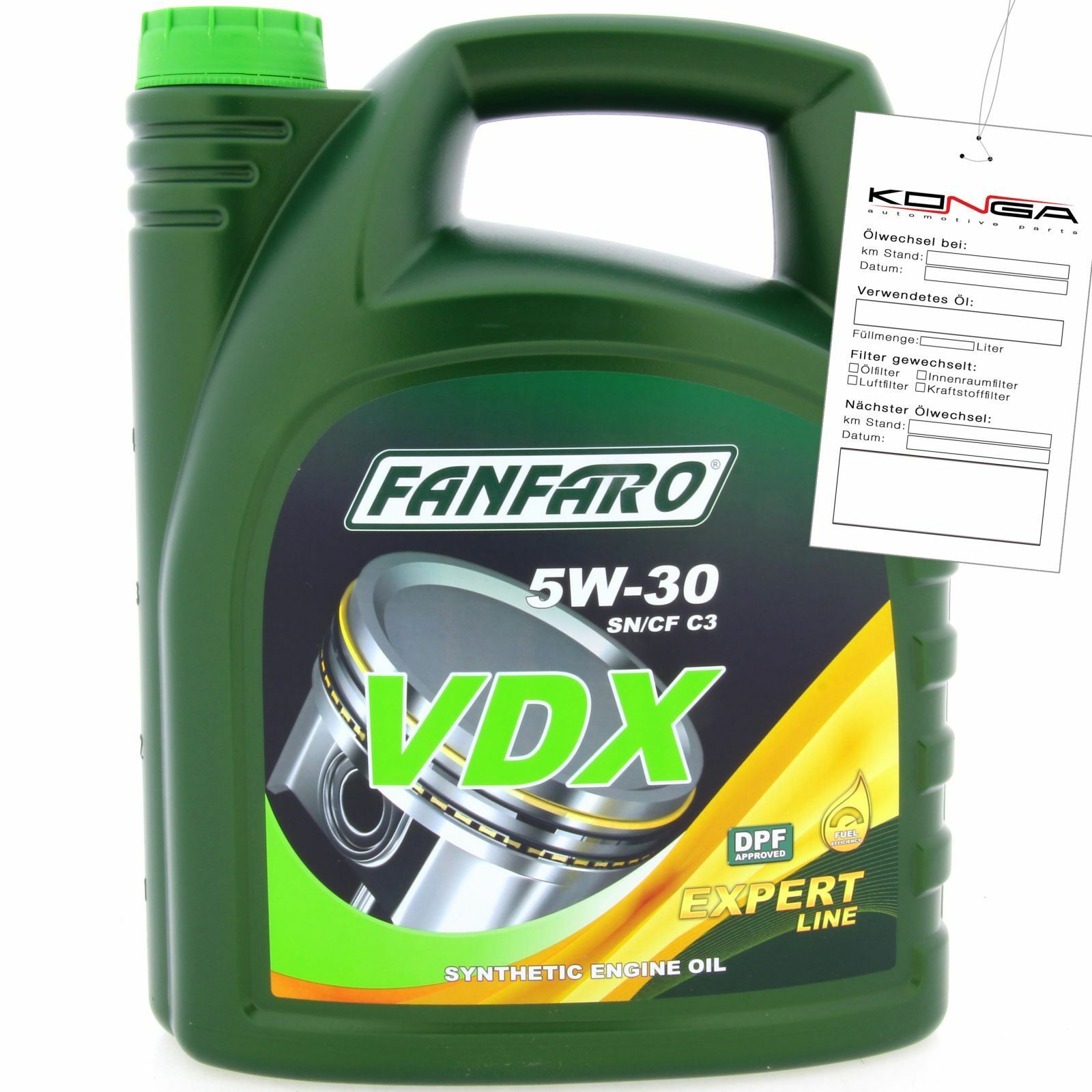 5 Liter FANFARO VDX 5W-30 Motoröl C3 passend für VW 502.00 BMW LL-04 MB 229.51 GM Dexos2