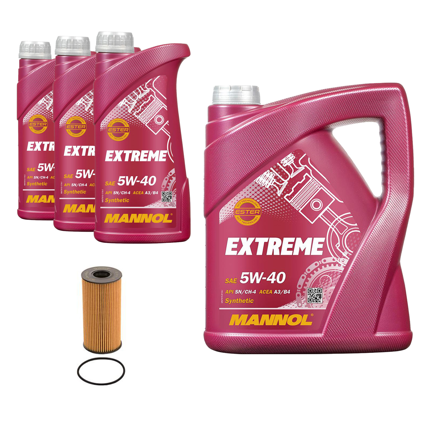 Inspektionskit MANNOL Extreme 5W-40 passend für Nissan Primastar Bus dCi 115 Qashqai
