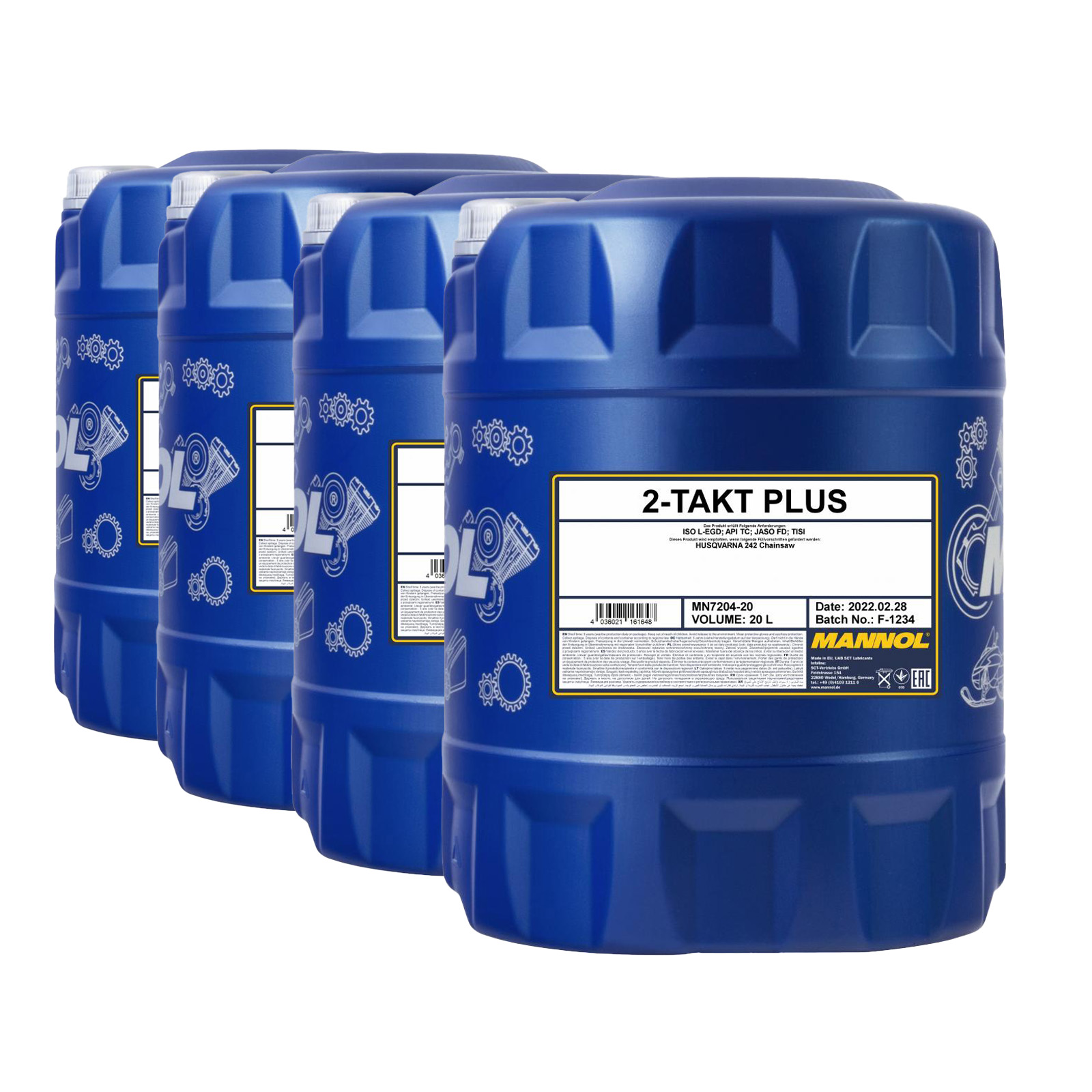 80 Liter (4x20) MANNOL 2-Takt Plus 7204 API TC JASO FD ISO L-EGD TISI Motoröl