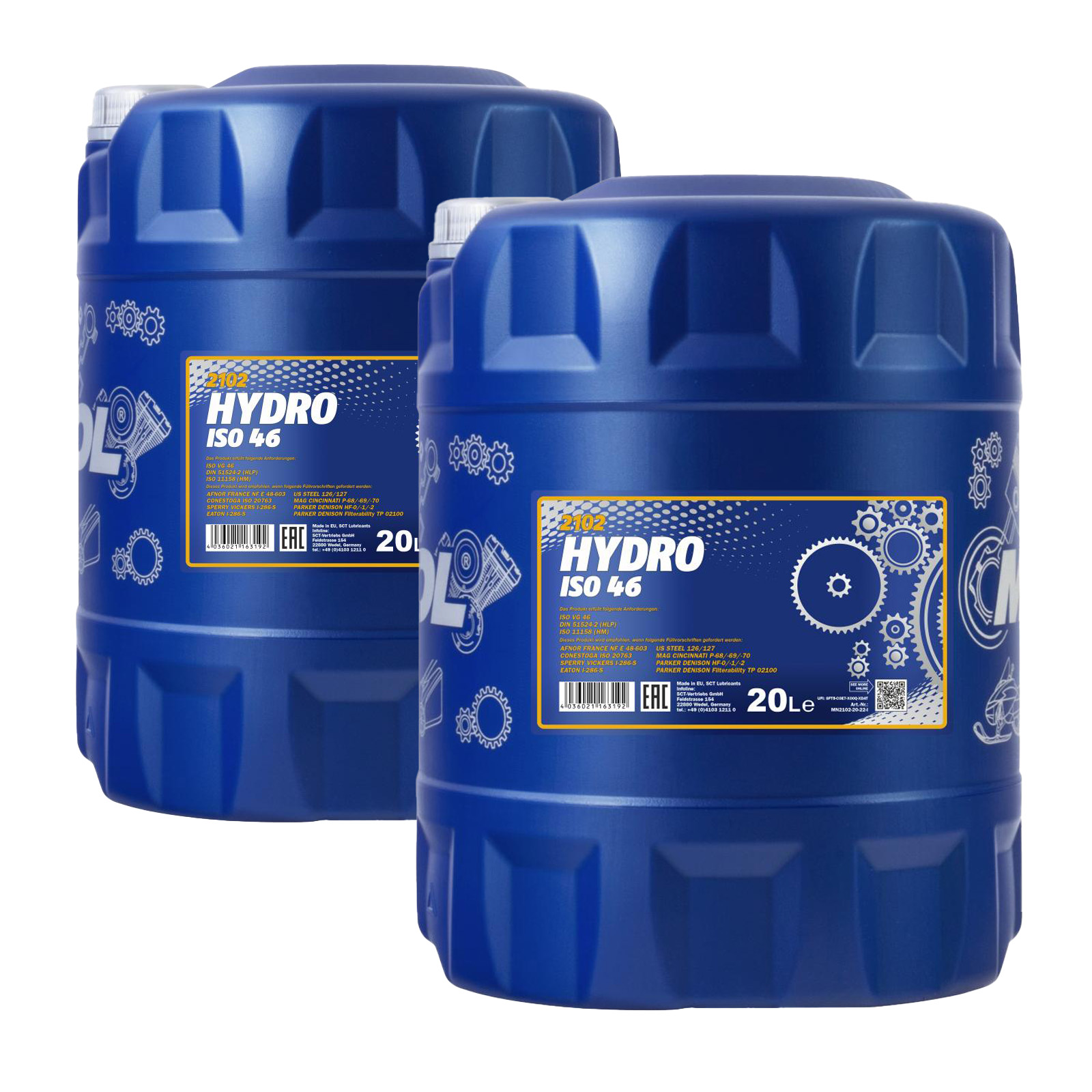 40 Liter MANNOL Schmierstoff Hydro ISO 46 Hydrauliköl HLP 46 DIN 51524