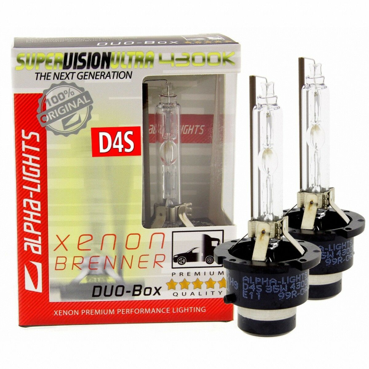 ALPHA-Lights SUPER VISION ULTRA D4S 4300K Xenon Brenner 35W - 2 Lampen DUO-Set