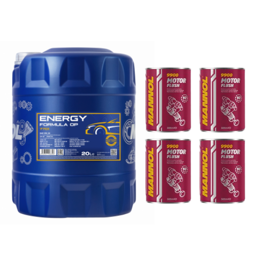 20 Liter MANNOL Energy Formula OP 7701 5W-30 Motoröl x 4x Motor Flush