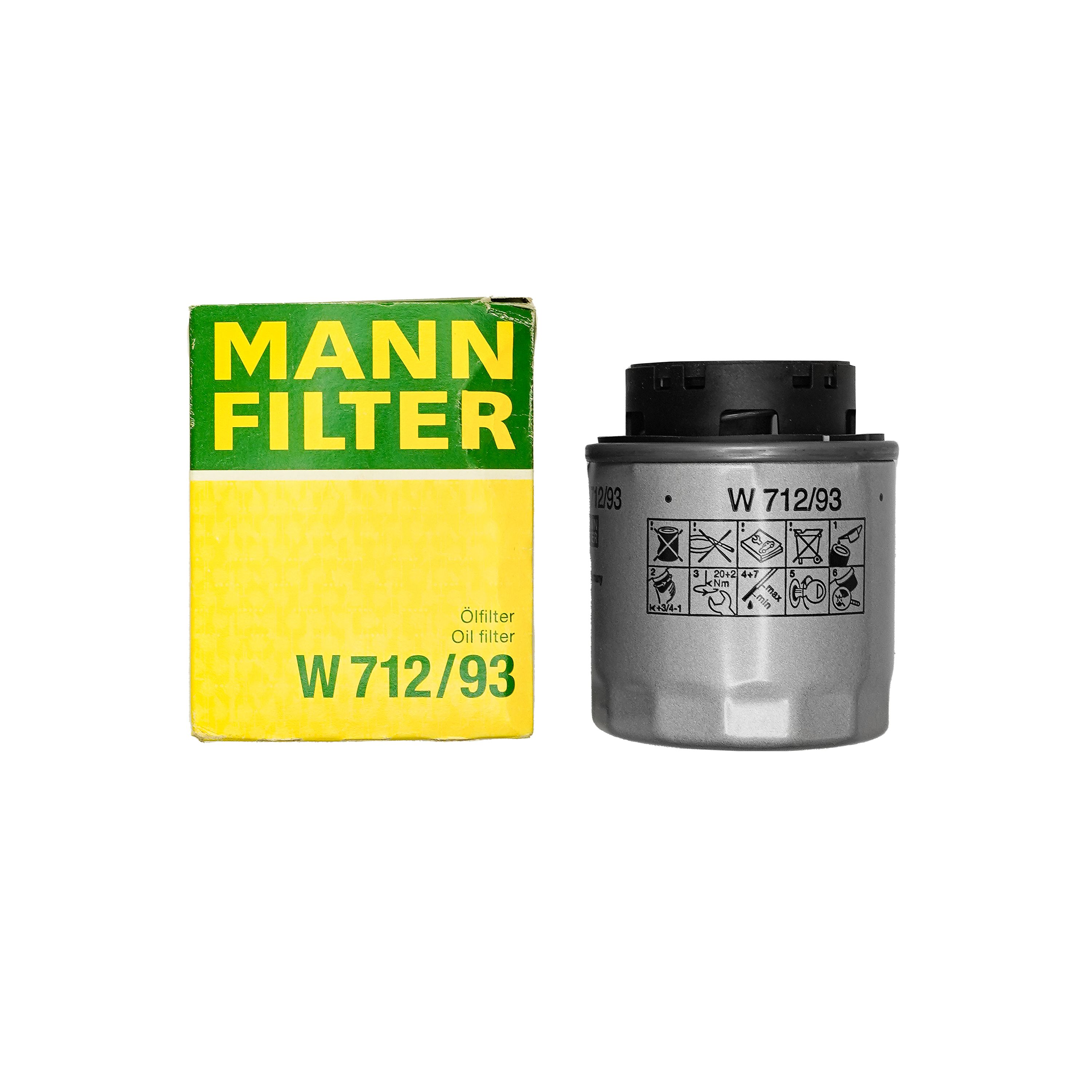 MANN Ölfilter W 712/93 Filter Audi A3 + Cabriolet Skoda Octavia II 