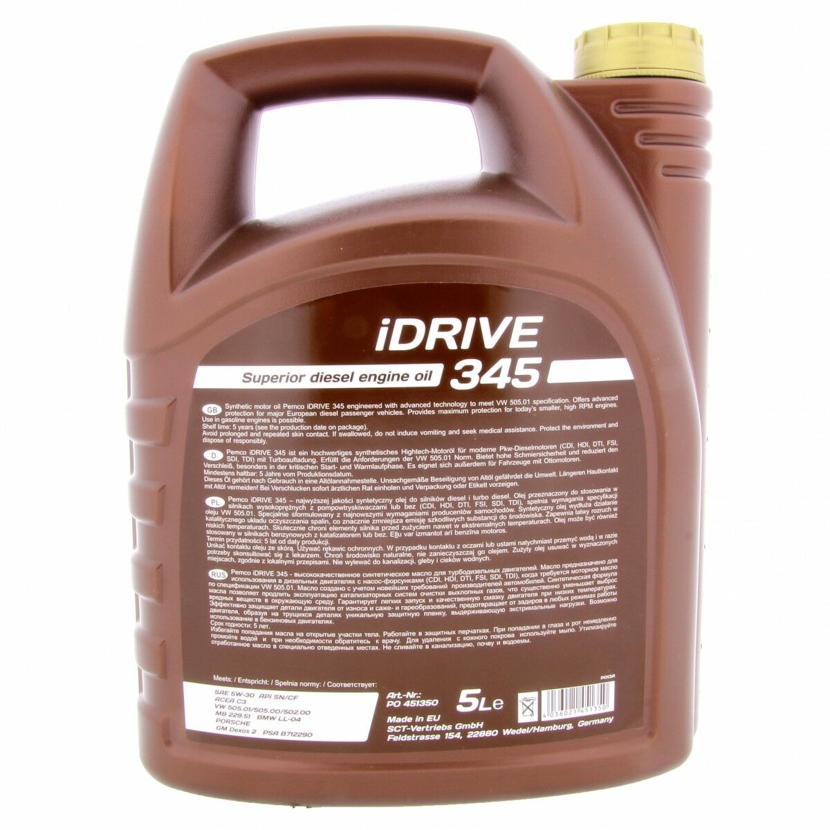 10 Liter PEMCO SAE 5W-30 SN CH-4 iDrive 345 Motoröl Motorenöl Schmierung