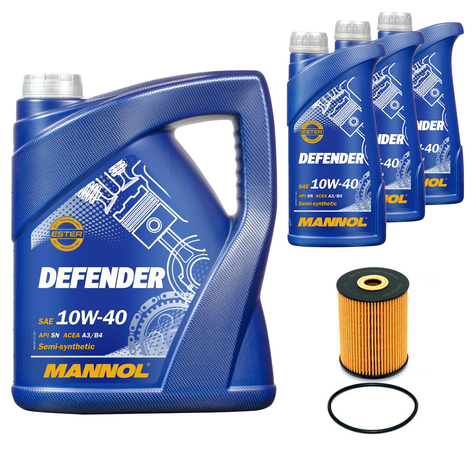 Inspektionskit MANNOL Defender 10W-40 für Audi A8 4.2 Quattro 3.7 S8