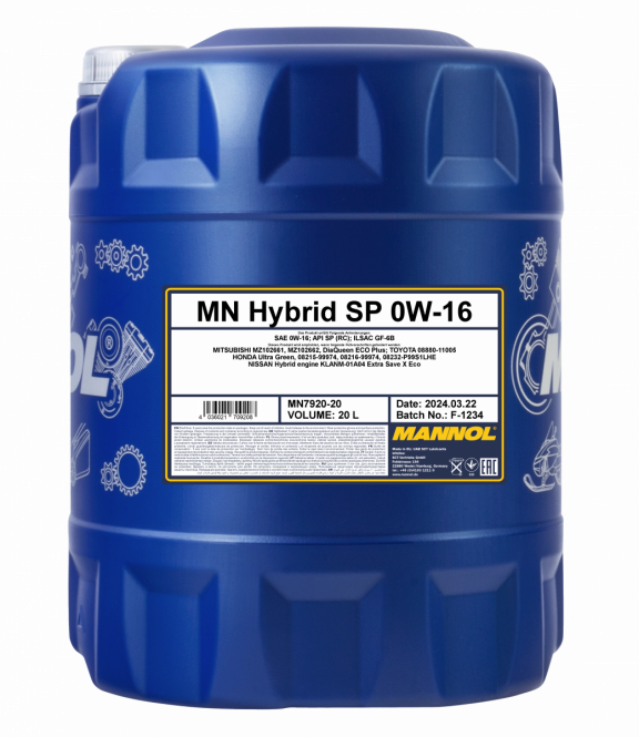 60 Liter (3x20) MANNOL Motoröl Hybrid SP 0W-16 7920 API SP (RC) ILSAC GF-6B