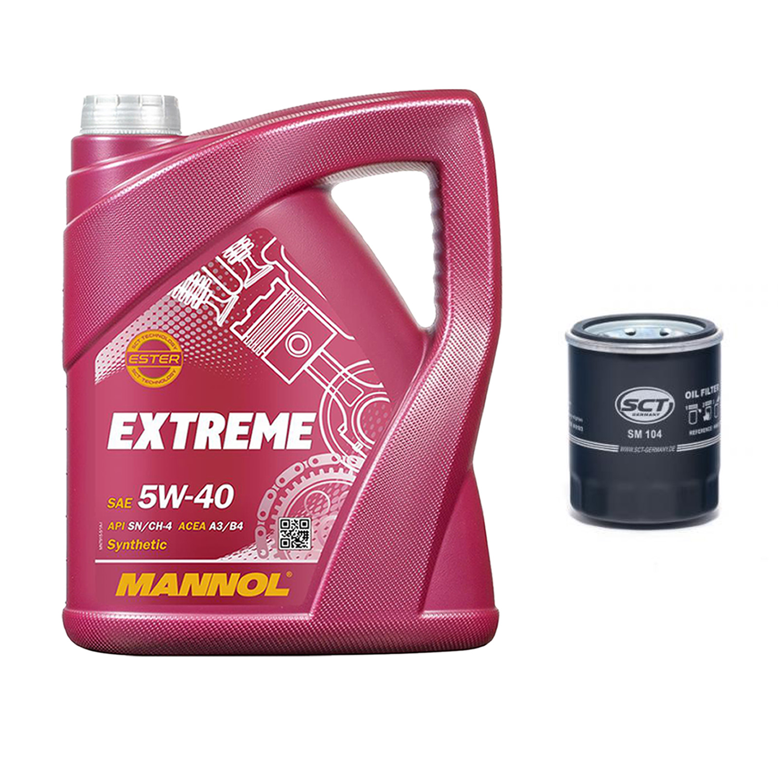 Inspektionskit MANNOL Extreme 5W-40 passend für Fiat Punto Evo 1.4 Natural Power 500