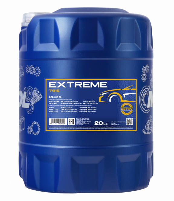 1x20 Liter MANNOL Extreme 5W-40 5W40 Motoröl ÖL 4x Motor Flush 9900 Set