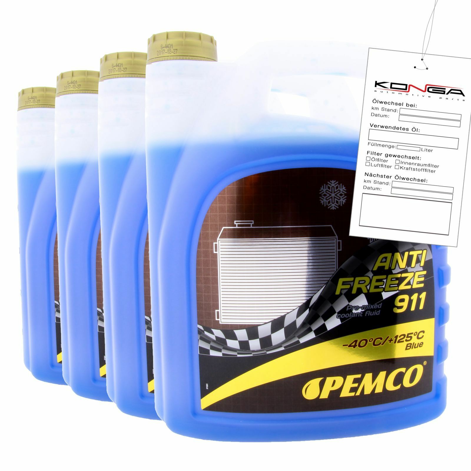 20 Liter (4x5) PEMCO ANTIFREEZE 911 -40C Kühlerfrostschutz PM0911C