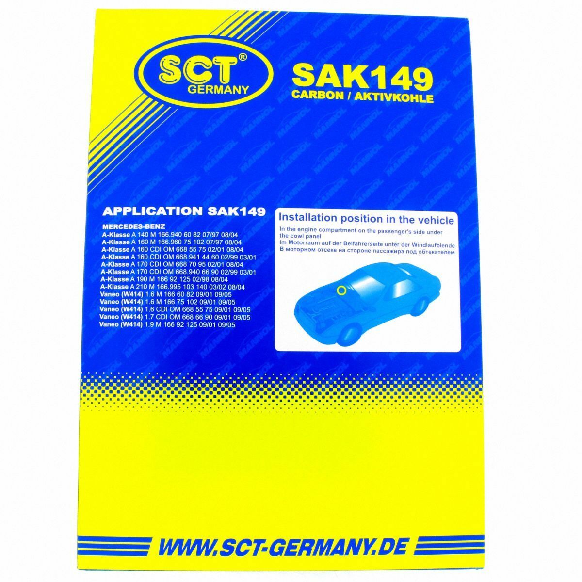 SCT Innenraumfilter mit Aktivkohle SAK 149 Luft Filter passend für Mercedes