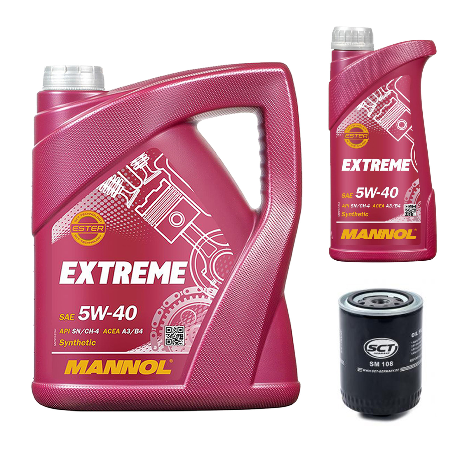 Inspektionskit Serviceset MANNOL Extreme 5W-40 passend für Skoda Superb 1.8 T