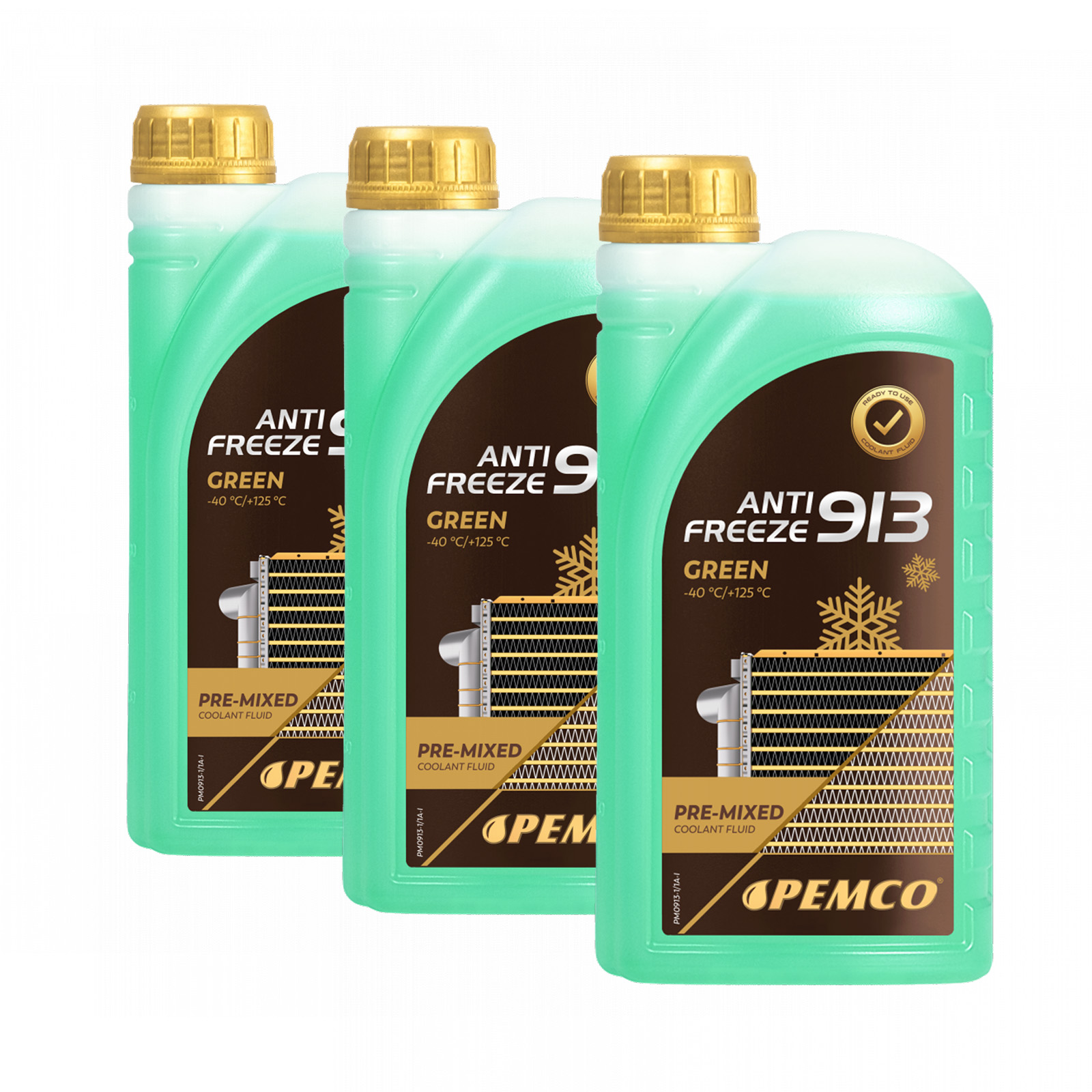 3 Liter (3x1) PEMCO Antifreeze 913 (-40 °C) Kühlerfrostschutz G13 Fertiggemisch 3 Liter (3x1) PEMCO Antifreeze 913 (-40 °C) Kühlerfrostschutz G13 Fertiggemisch