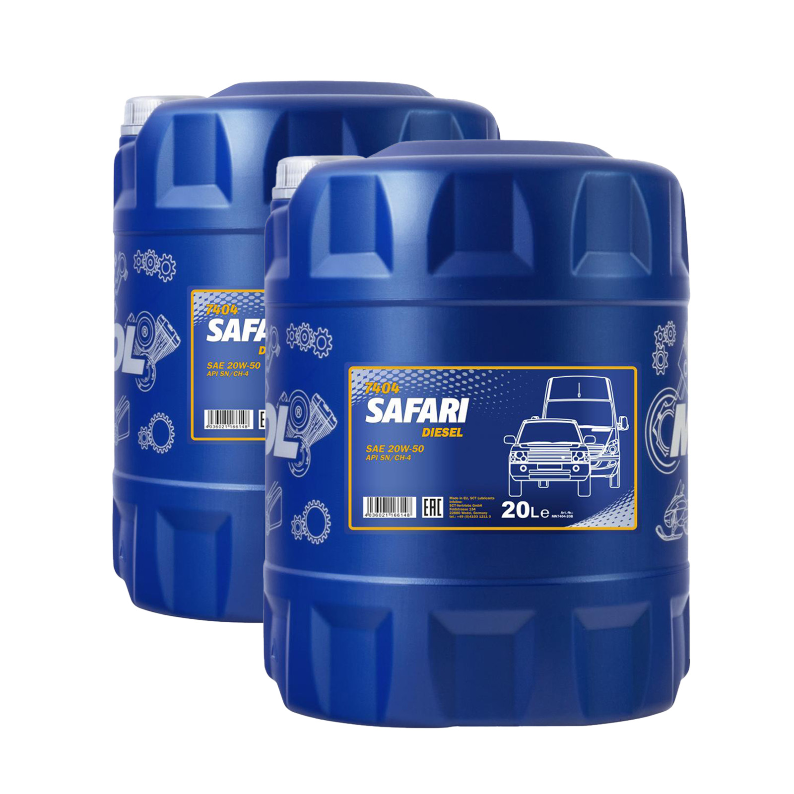 40 Liter MANNOL Safari 20W-50 Motoröl für PKWs Lieferwagen Diesel Benzin