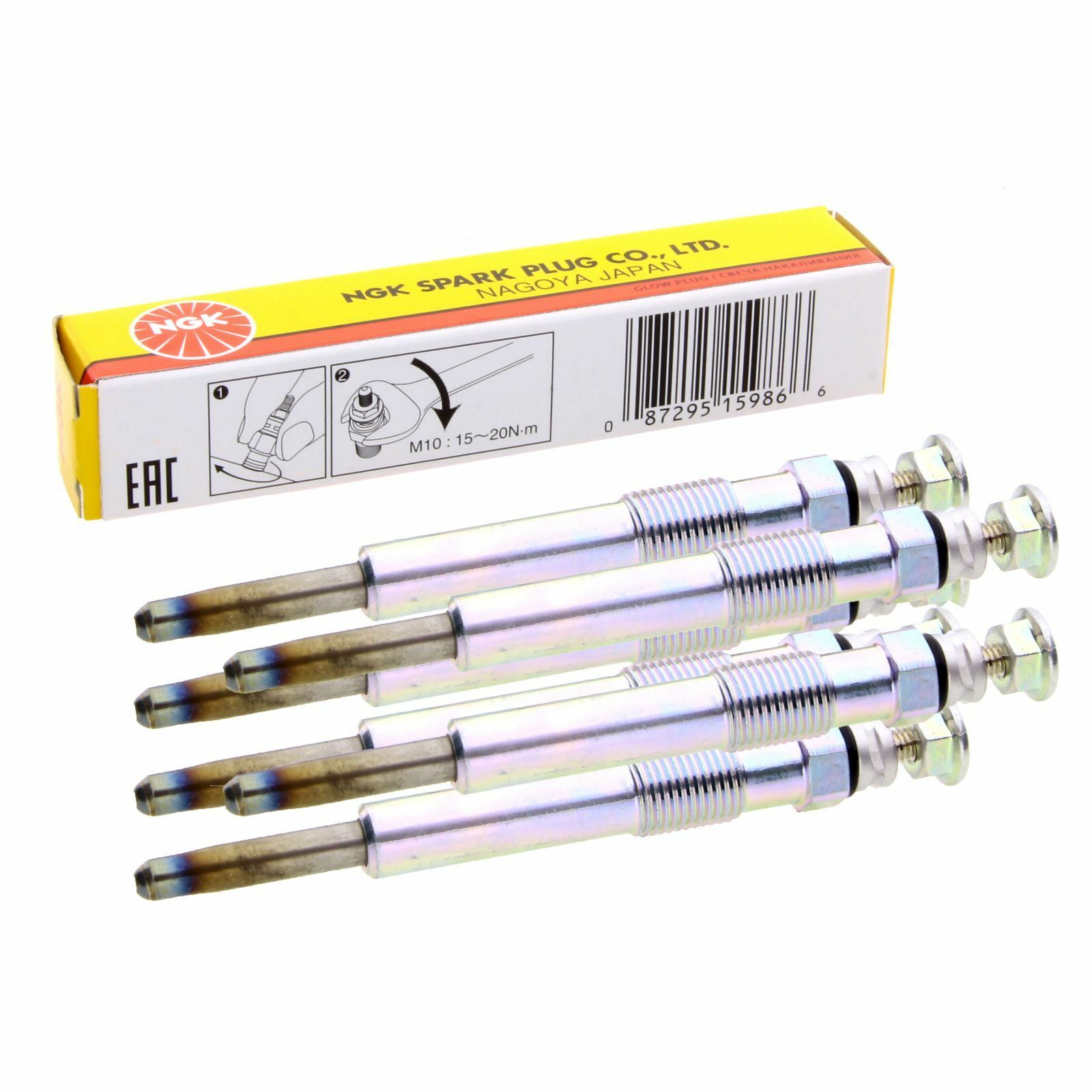 8x NGK Y524J Glühkerzen 9456 passend für Ford C-MAX DM2 Courier Kasten J5 J3