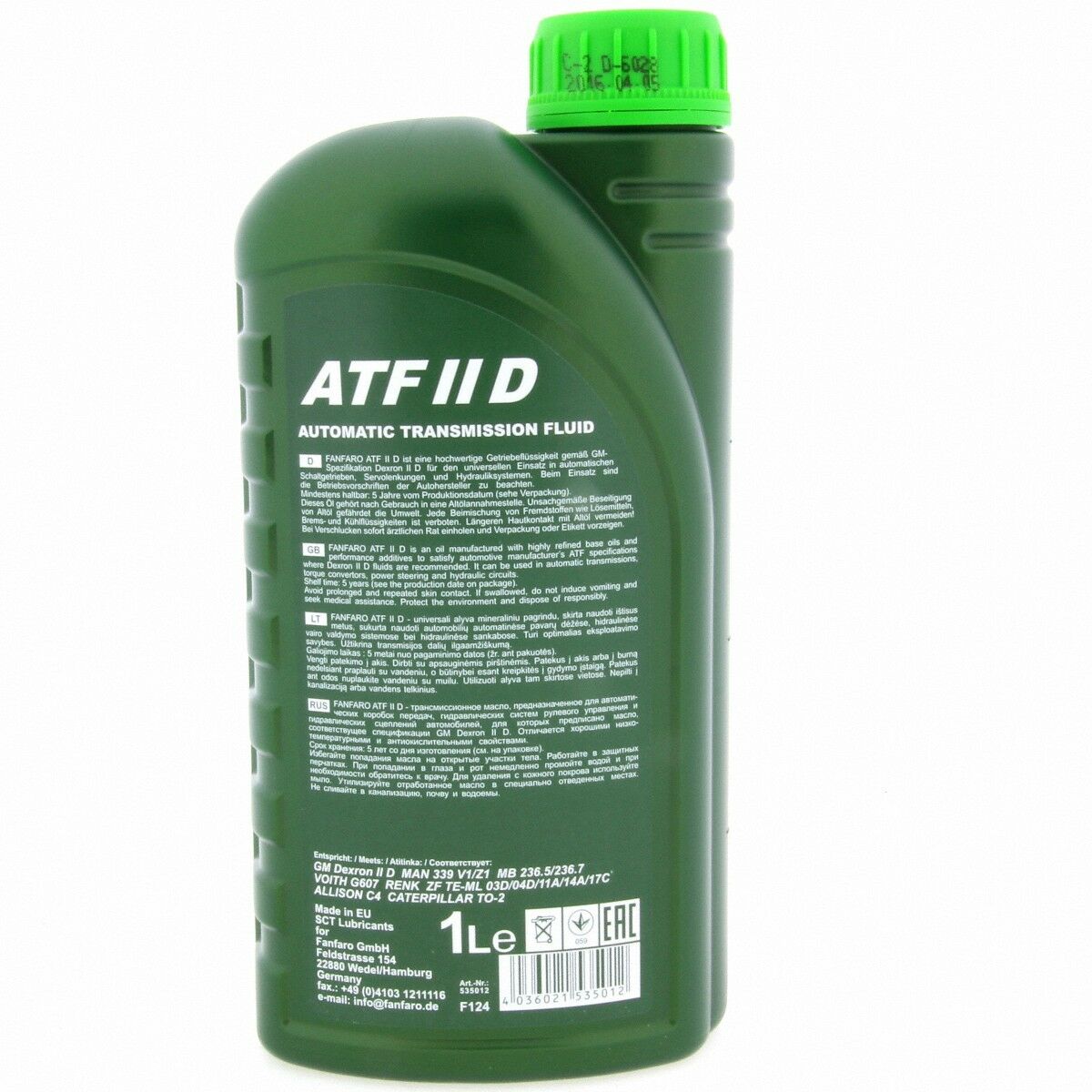 3 Liter FANFARO ATF Dexron IID Getriebeöl MB 236.7 ZF TE-ML 09 11A 14A 17C