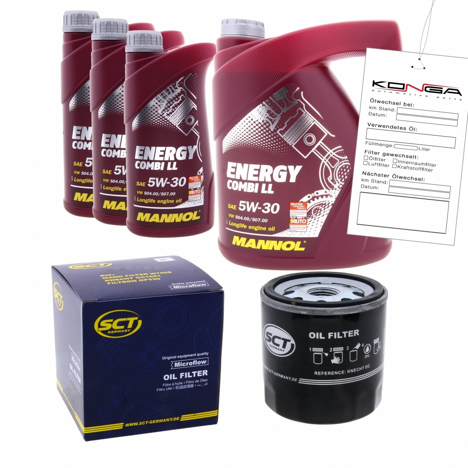 Inspektionskit MANNOL Combi LL 5W-30 passend für Audi A6 Rs6 Quattro Avant Plus Set2