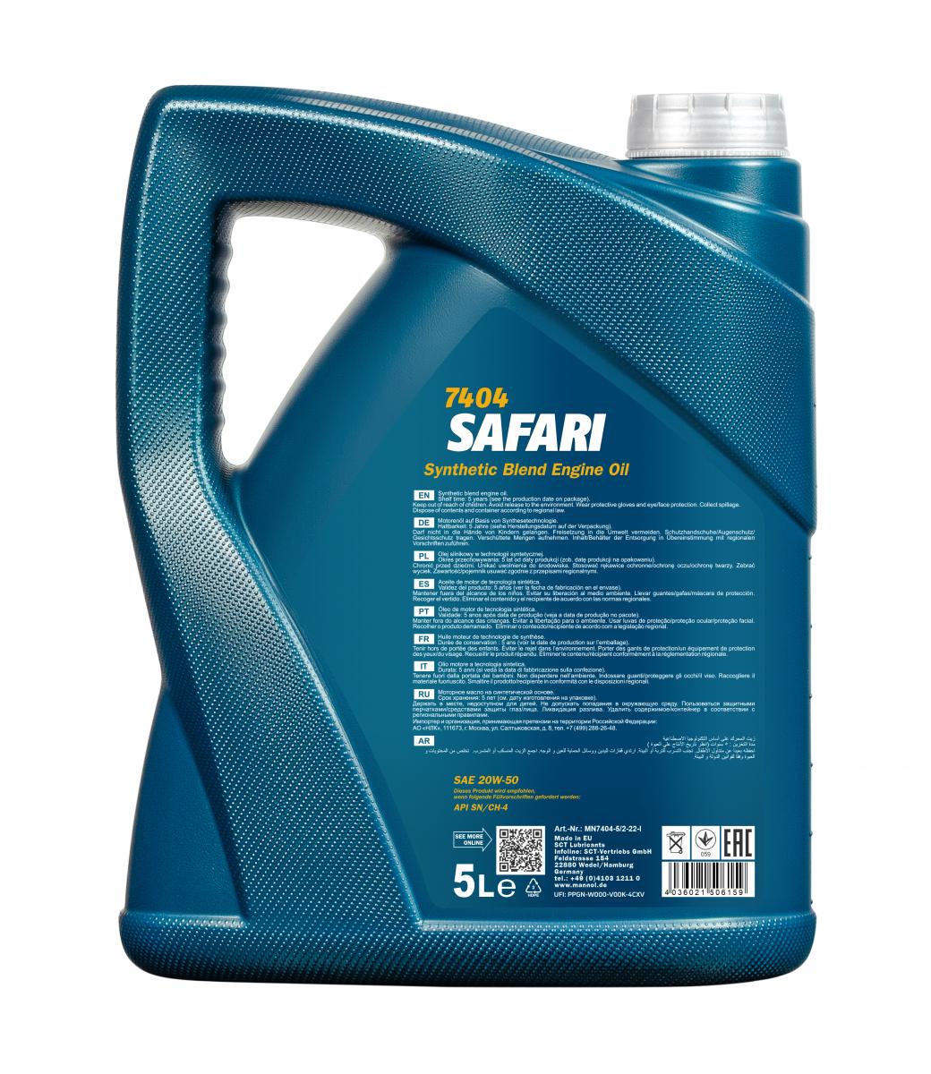 20 Liter (4x5) MANNOL Safari 20W-50 API SN CH-4 Motoröl 20W50 4036021506159