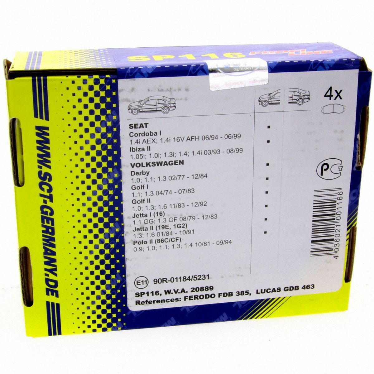 SCT Bremsbeläge SP 116 PR Bremsklötze Bremsbelagsatz vorne passend für Seat VW