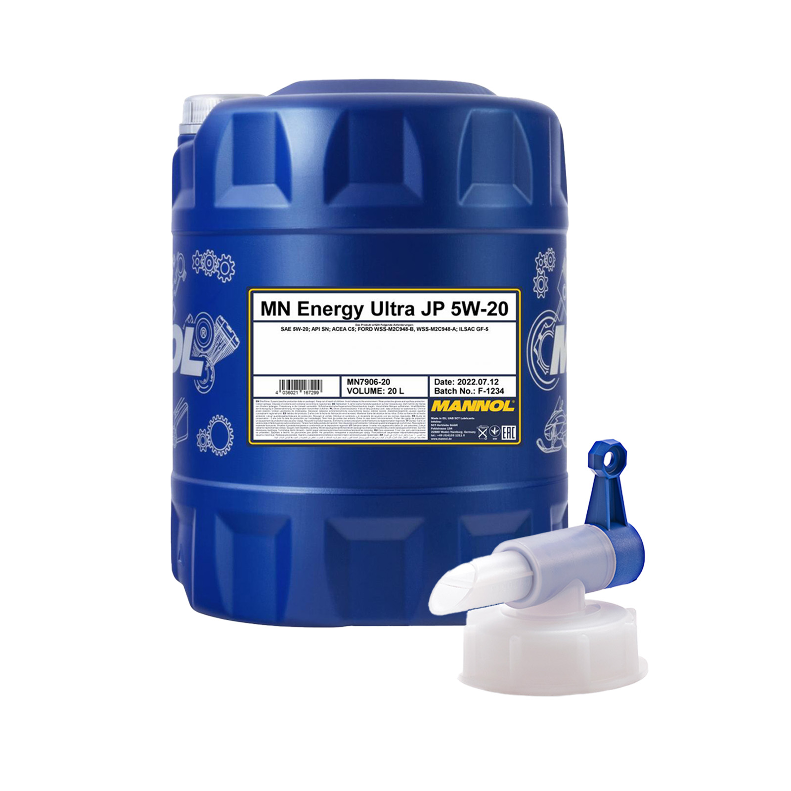 20 Liter MANNOL Energy Ultra JP 5W-20 API SP (RC) Motoröl + Ablasshahn