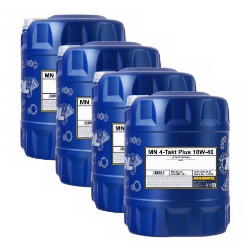 80 Liter (4x20) MANNOL 4-Takt Plus 10W-40 7202 API SL Motorradöl