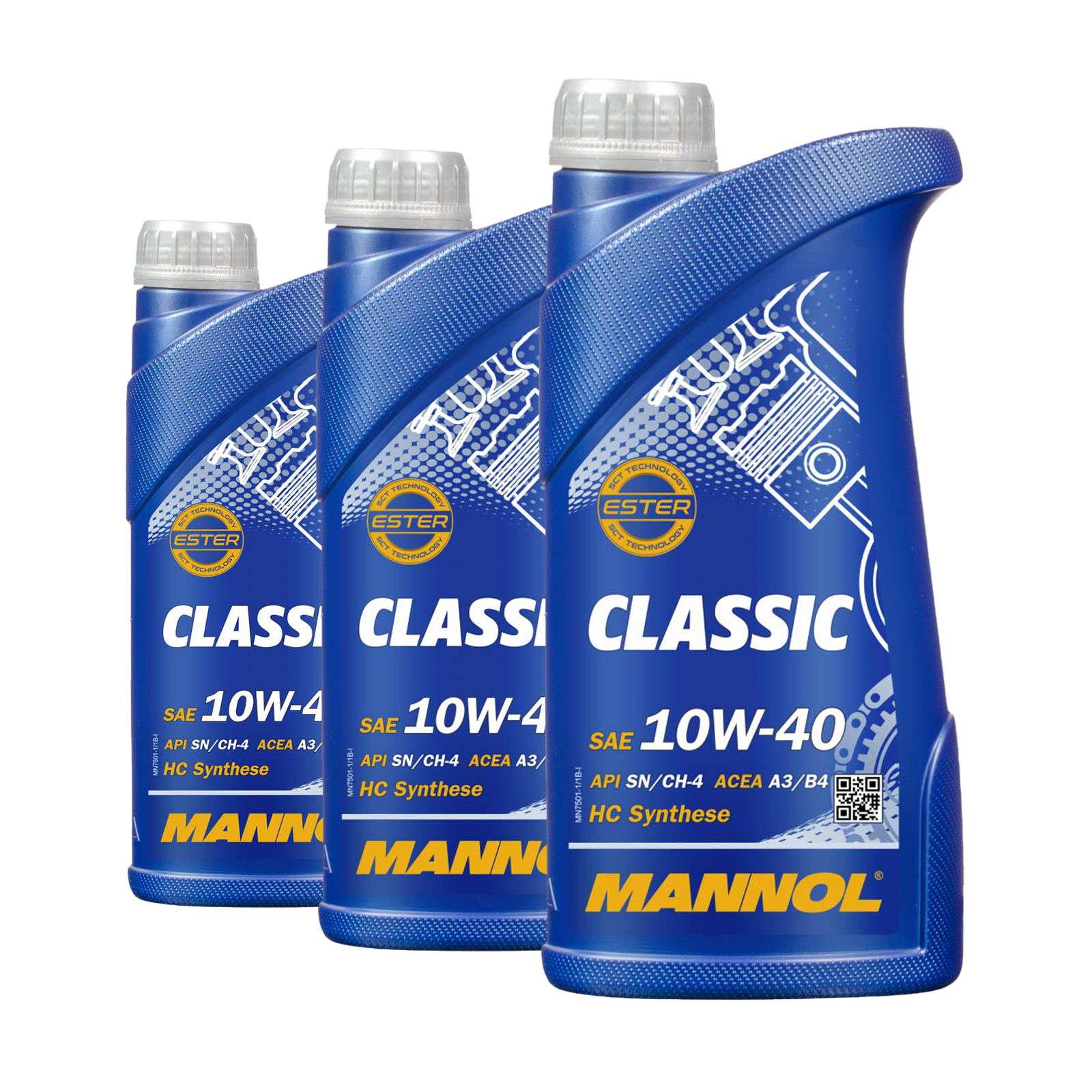 3 Liter (3x1) MANNOL Classic 10W-40 API SN/CH-4 Motoröl 10W40 4036021101200