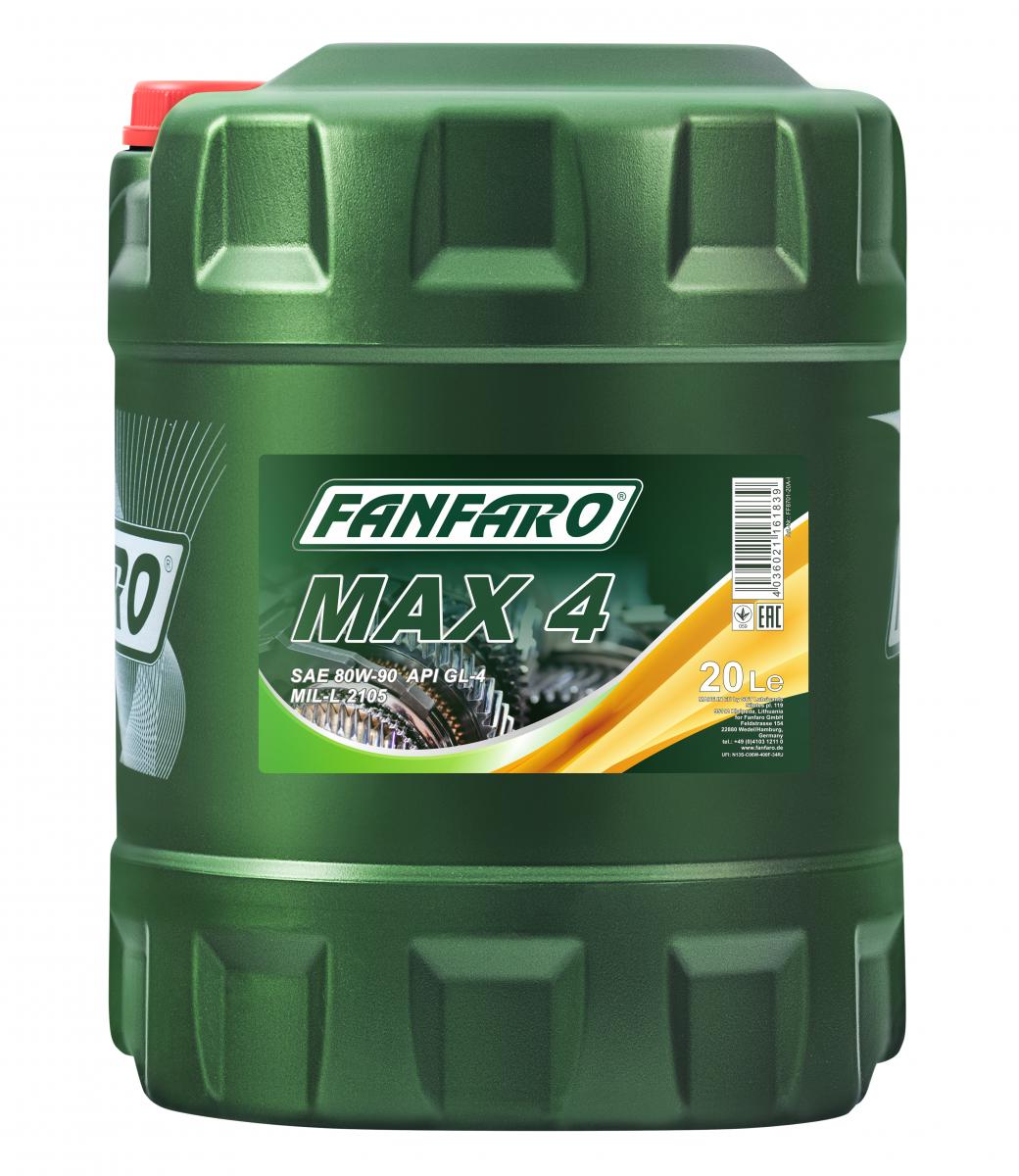 20 Liter FANFARO MAX 4 80W-90 API GL-4 Getriebeöl MIL L 2105