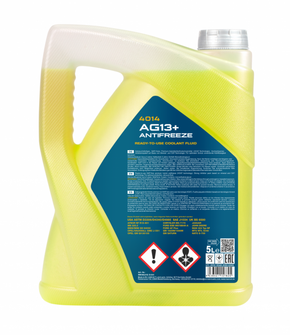 5 Liter MANNOL AG13+ Kühlflüssigkeit Antifreeze Fertiggemisch -40°C gelb G13+