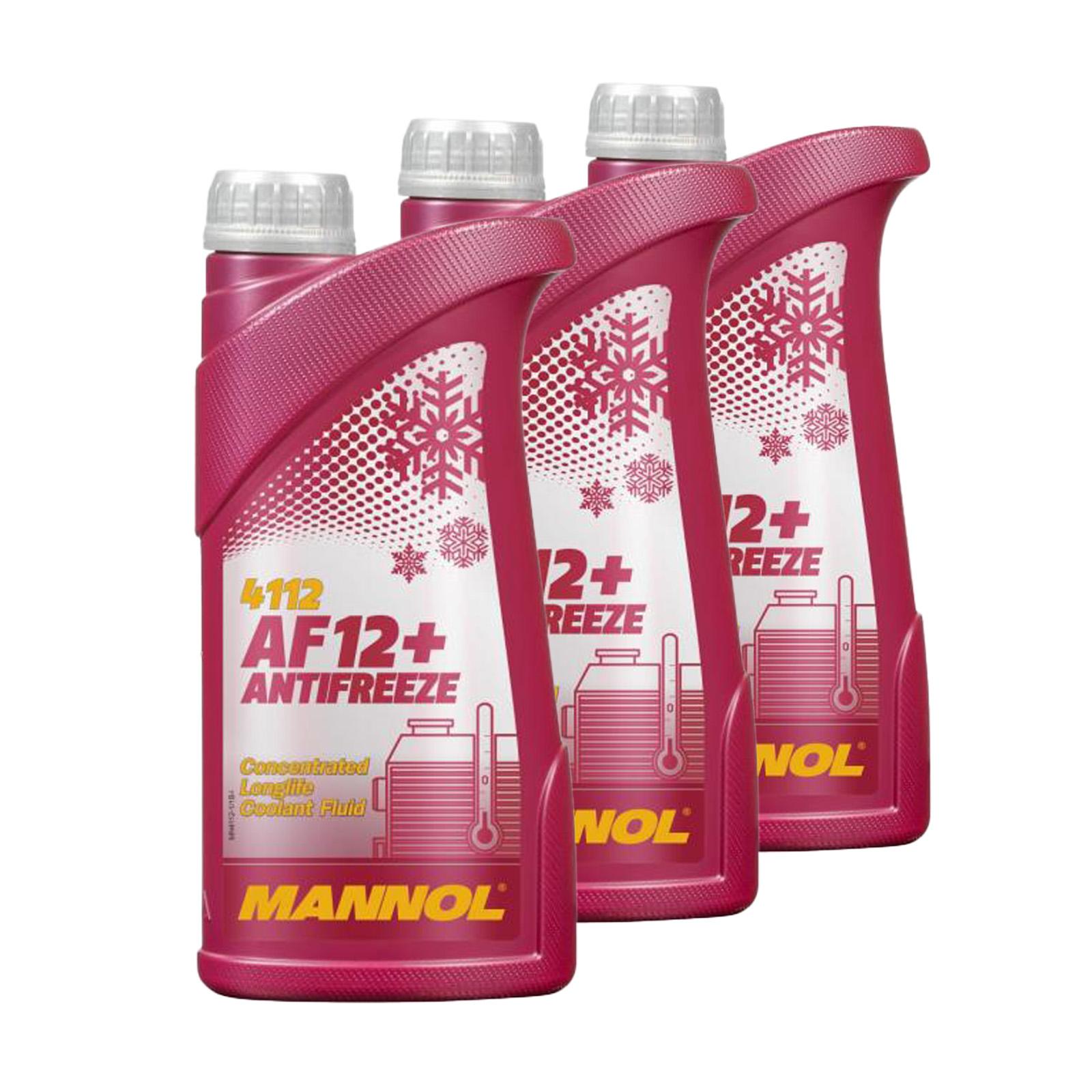 3 L (3x1) MANNOL 4112 Longlife Antifreeze AF12+ Kühlerfrostschutz Konzentrat rot G12+