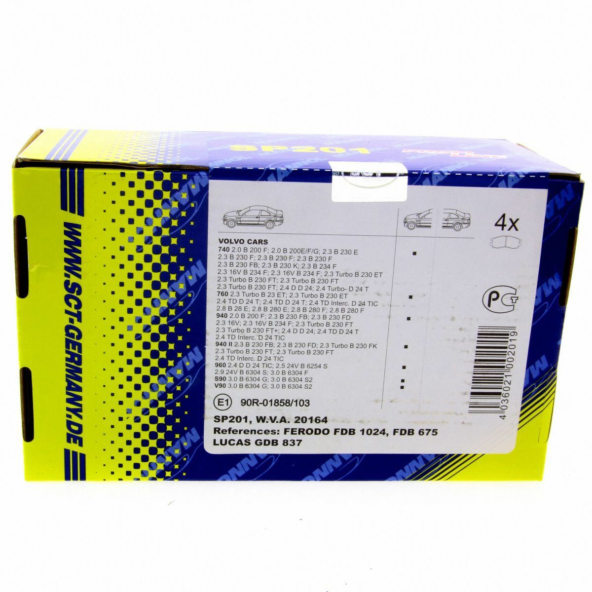 *** SCT Bremsbeläge SP 201 PR Bremsklötze Bremsbelagsatz vorne passend für Volvo