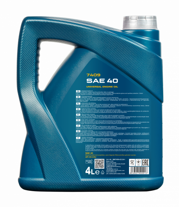 16 Liter (4x4) MANNOL SAE 40 7409 API CH-4/SJ Einbereichsmotorenöl