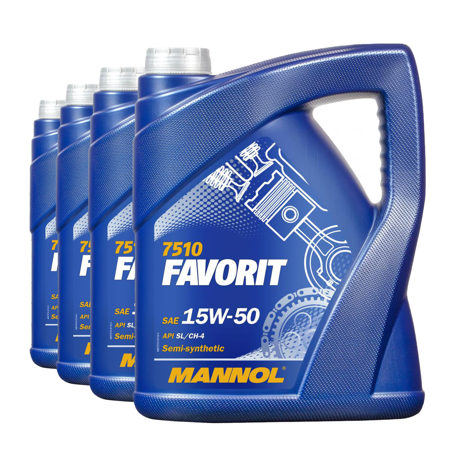 20 Liter (4x5) MANNOL Favorit 15W-50 API SL CH-4 Motoröl 15W50 4036021505404